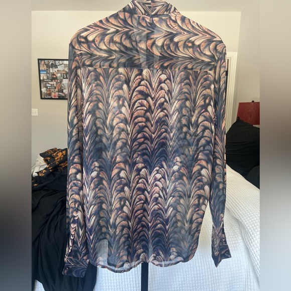 ASOS Design Patterned Sheer Button Down - Picture 4 of 4